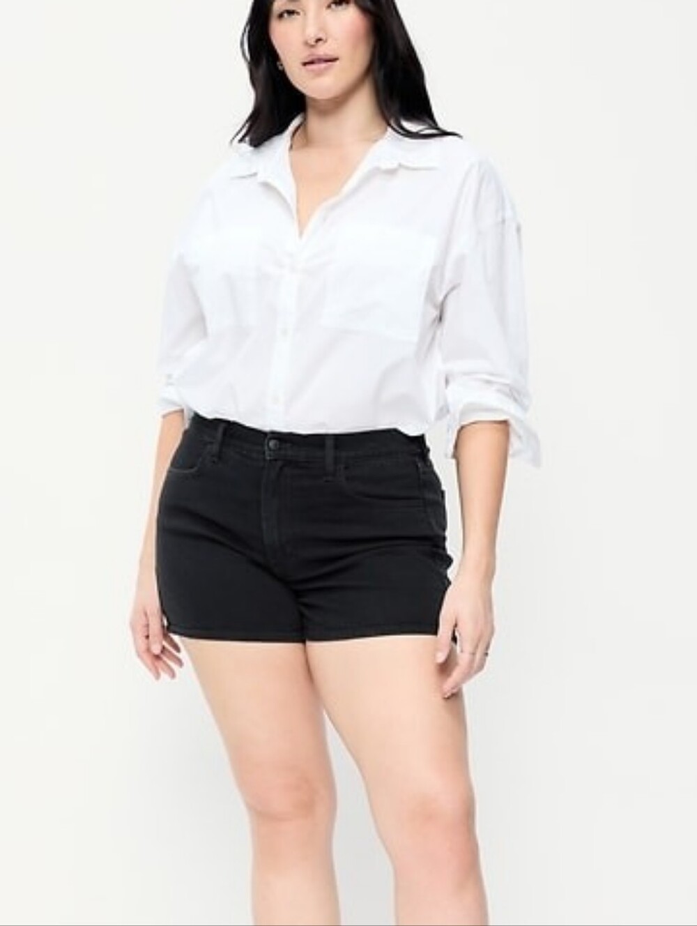 Old Navy High-Rise OG Black Rolled Cuff Denim Shorts